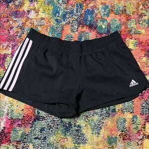 Adidas Black Athletic Shorts Lightweight Elastic Waist